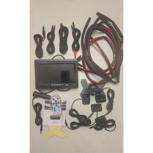 12688 Camera Backup Car Safety System. Dash Mount Or In Console With 4 Cameras
